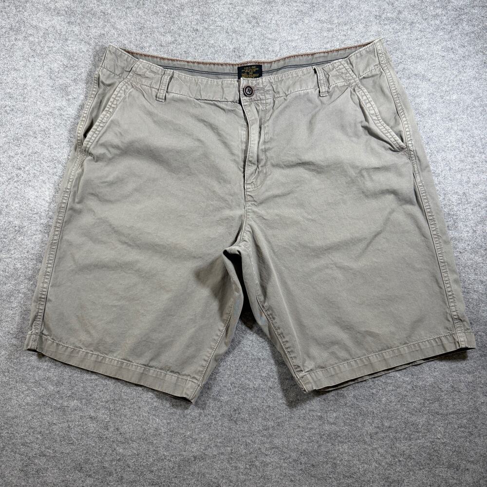 Lucky Brand Chino Shorts Mens 38 Olive Khaki Cotton Flat Front Casual Preppy